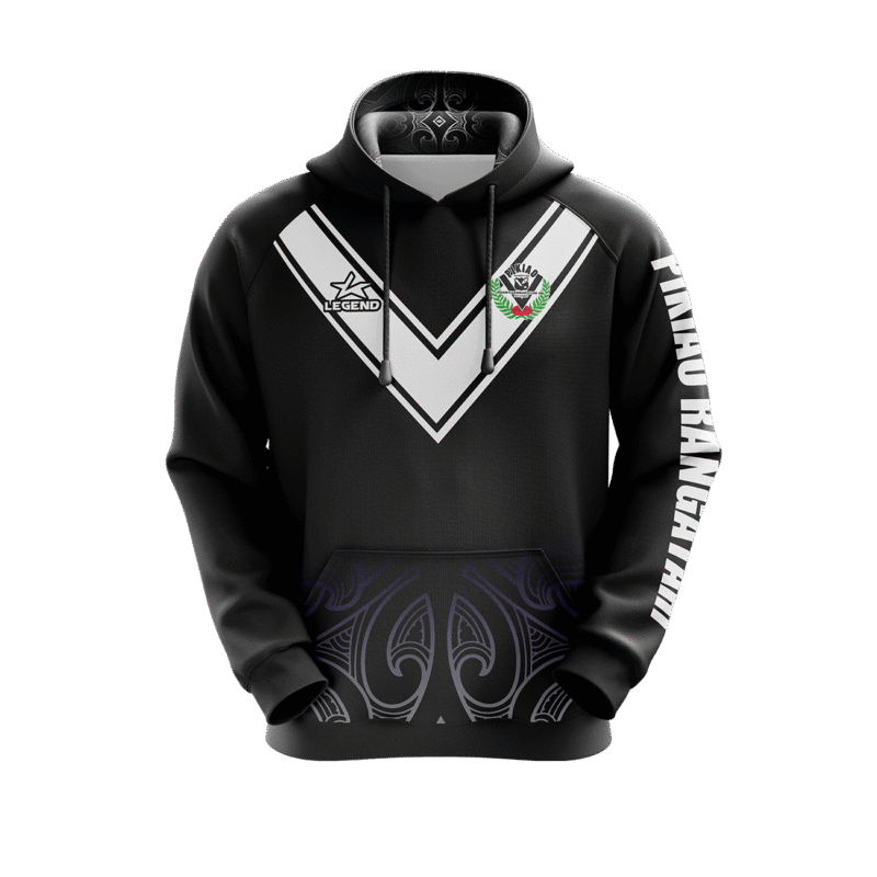Pikiao Warriors Rugby League - USA7-035 - Adult Pullover Hoodie (Black)