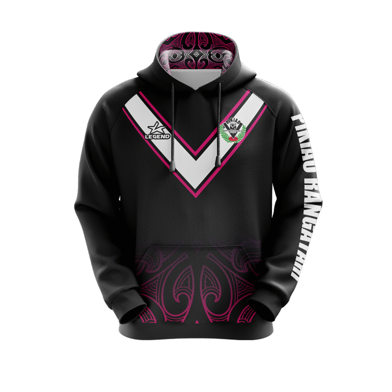 Pikiao Warriors Rugby League - USA7-035 - Youth Pullover Hoodie (Pink)