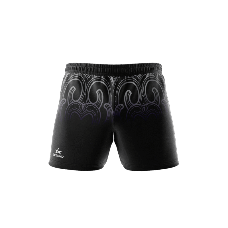 Pikiao Warriors Rugby League - USA7-101 - Youth Standard Rugby Shorts (Black)
