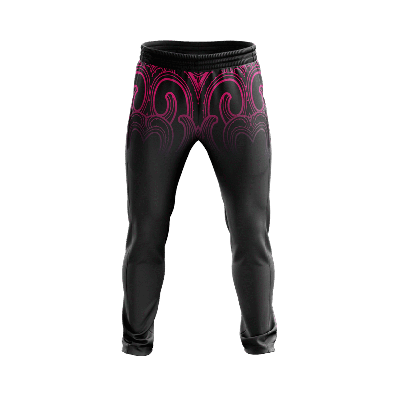 Pikiao Warriors Rugby League - MSIA-6X2 - Adult Full Zipped Track Pants (Pink) - Image 2