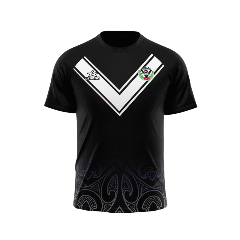 Pikiao Warriors Rugby League - LE101 - Adult Warm Up T-Shirt (Black)