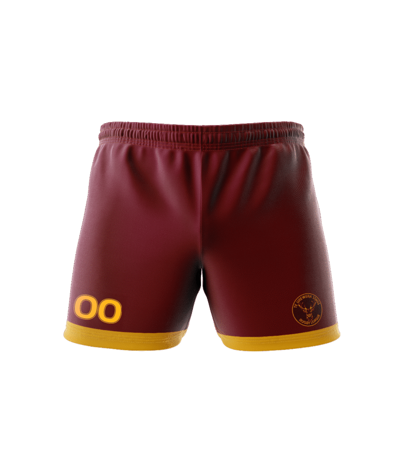 Te Urewera Stags - USA7-10 - Adult Standard Rugby Shorts (Custom Number)