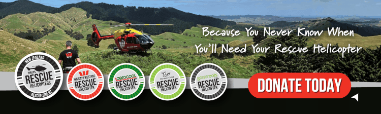 Because you never know when you’ll need your rescue helicopter. Support New Zealand rescue helicopters — donate today.